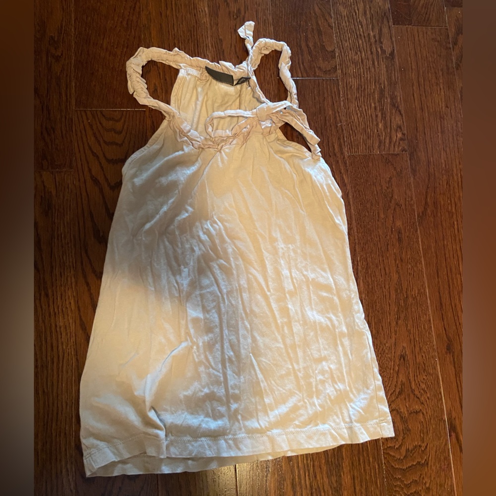 Beige high neck tank top
